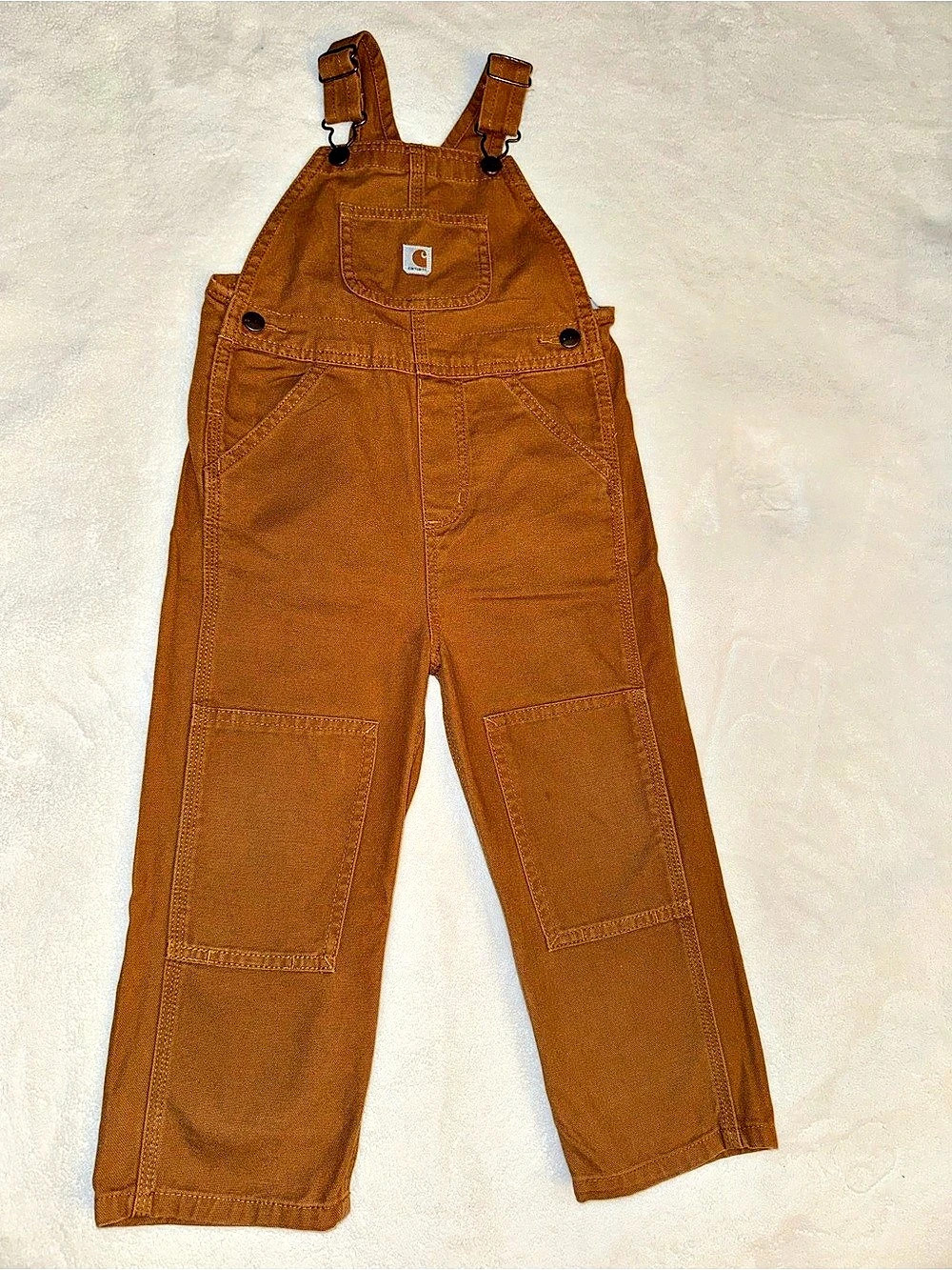 Carhartt Kids' Canvas Bib Overall Brown Boys 4T